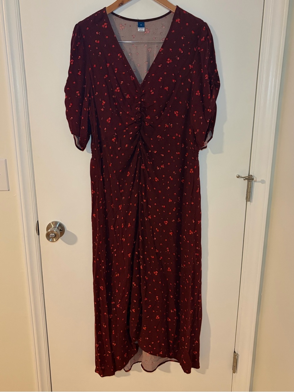 Old Navy Burgundy Floral Maxi Dress